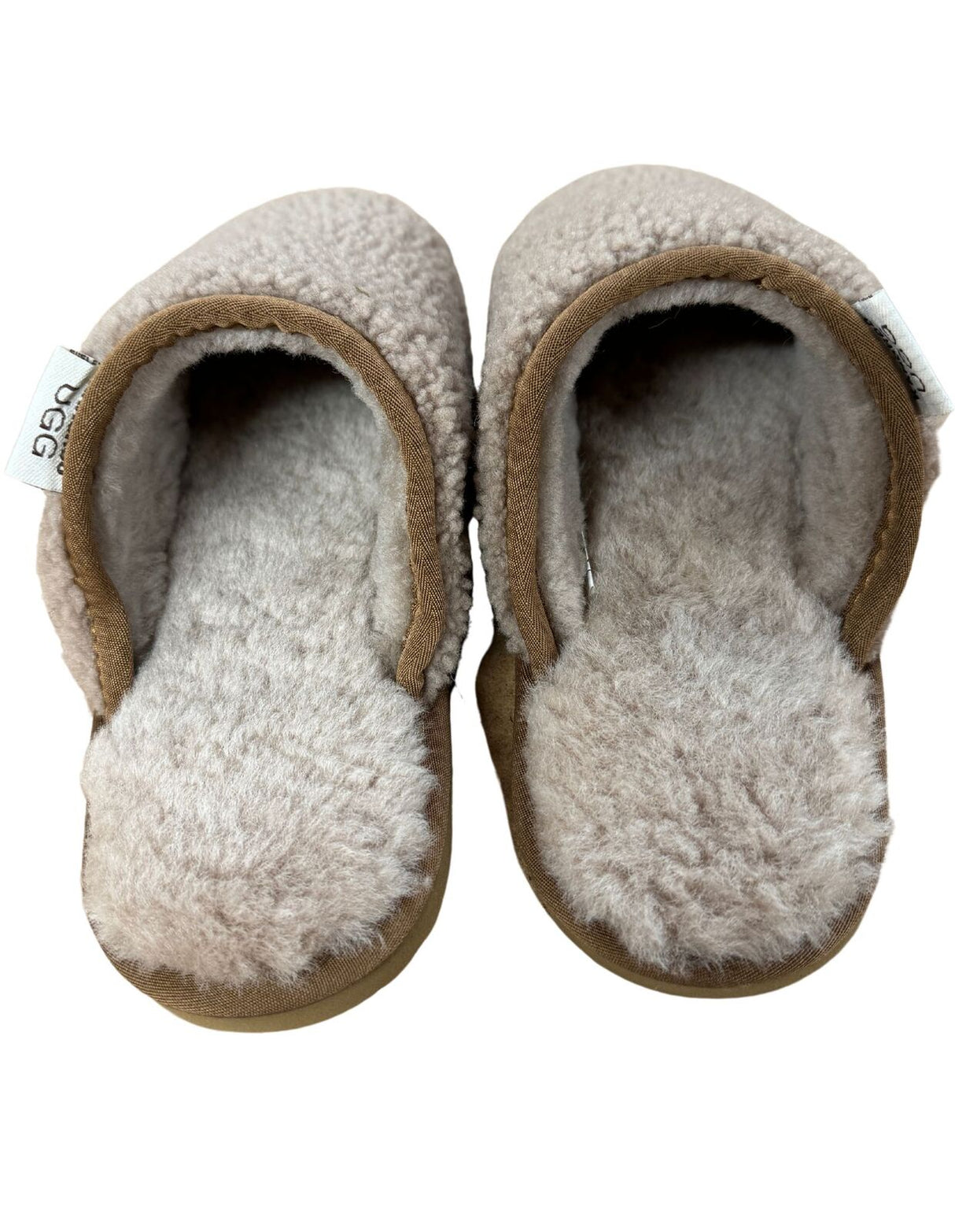 100% Australian Merino Sheepskin Curly Scuffs Moccasins Boucle Slippers Slip On UGG - Chestnut