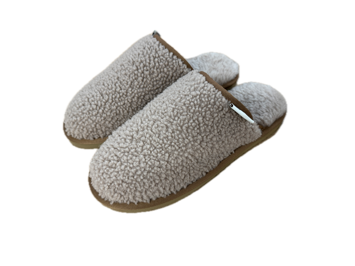 100% Australian Merino Sheepskin Curly Scuffs Moccasins Boucle Slippers Slip On UGG - Chestnut