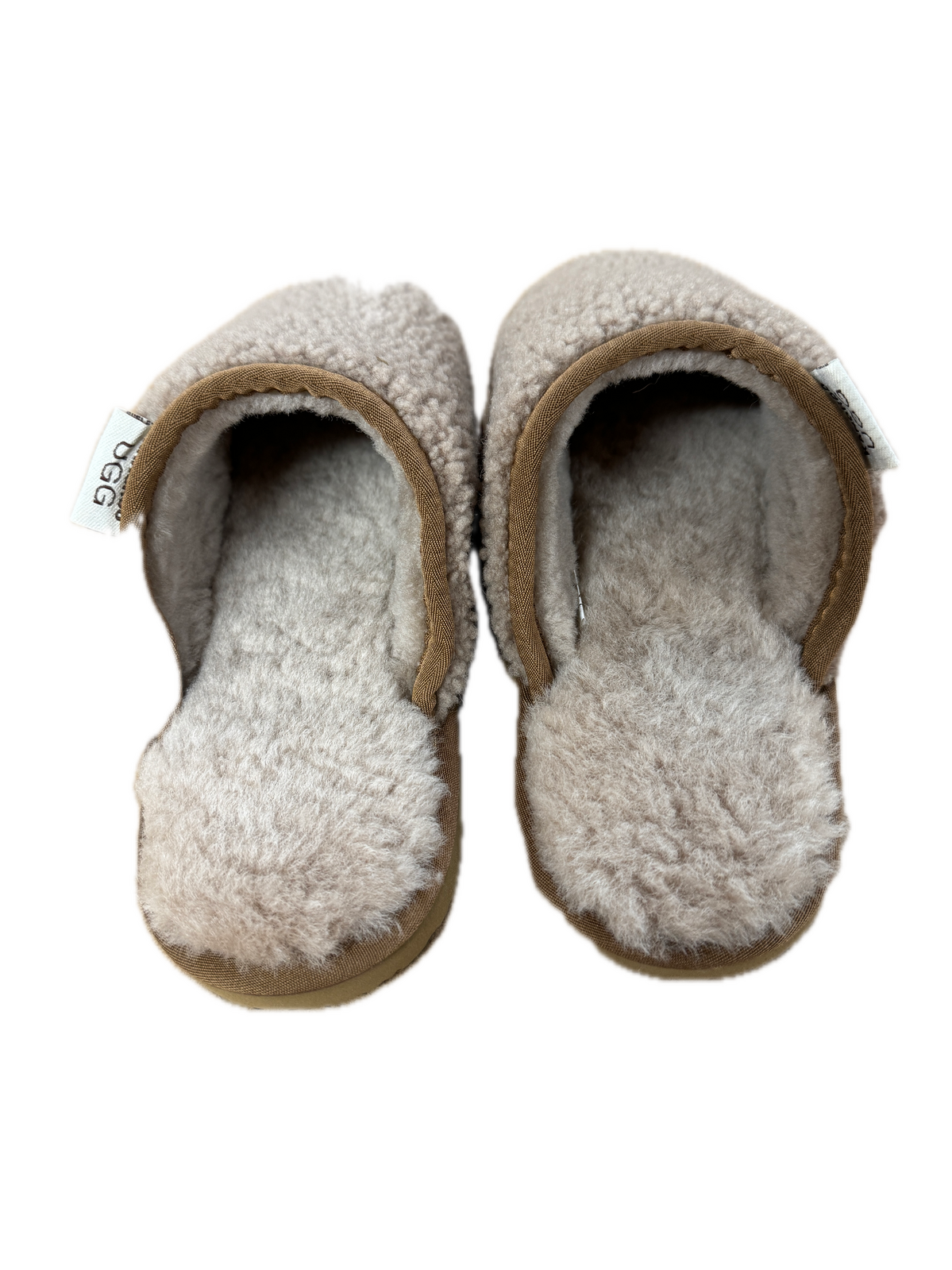 100% Australian Merino Sheepskin Curly Scuffs Moccasins Boucle Slippers Slip On UGG - Chestnut