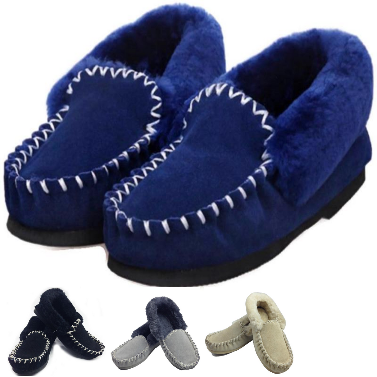 100% Australian Merino Sheepskin Moccasins Slippers Winter Casual Genuine Slip On UGG