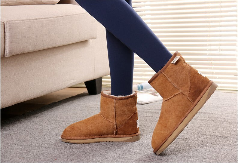 100% Australian Sheepskin UGG Ankle Boots Moccasins Slippers Shoes Classic - Chestnut