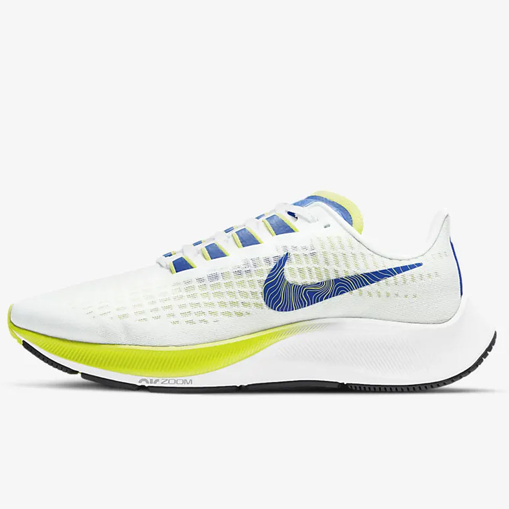 Nike Womens Air Zoom Pegasus 37 Shoes Runners Sneakers - White/Blue/Cyber/Multi