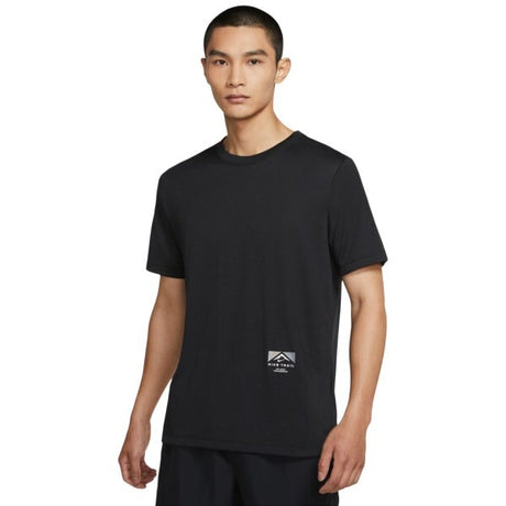 Nike Mens Dri-Fit Trail Running T-Shirt Soft and Comfortable Fabric - Black