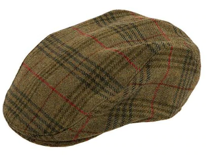 DENTS Abraham Moon Tweed Flat Cap Wool Ivy Hat Driving Cabbie Quilted - Sage - Medium