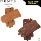 Dents Mens Hand Sewn Real Lambskin Gloves Warm Winter Fleecy Lining 5-1553 York