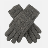 Dents Womens Cable Knit Gloves in Berry