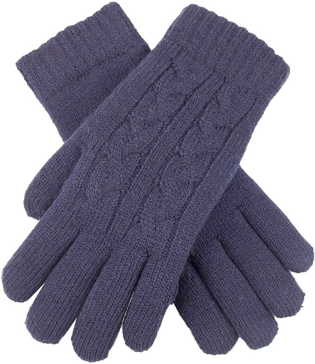 Dents Womens Cable Knit Gloves in Berry