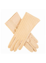 DENTS Womens Olivia Silk Leather & Elastane Gloves - Parchment - One Size