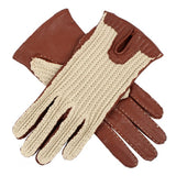 Dents Womens Crochet Back Driving Gloves Lesley - Cognac