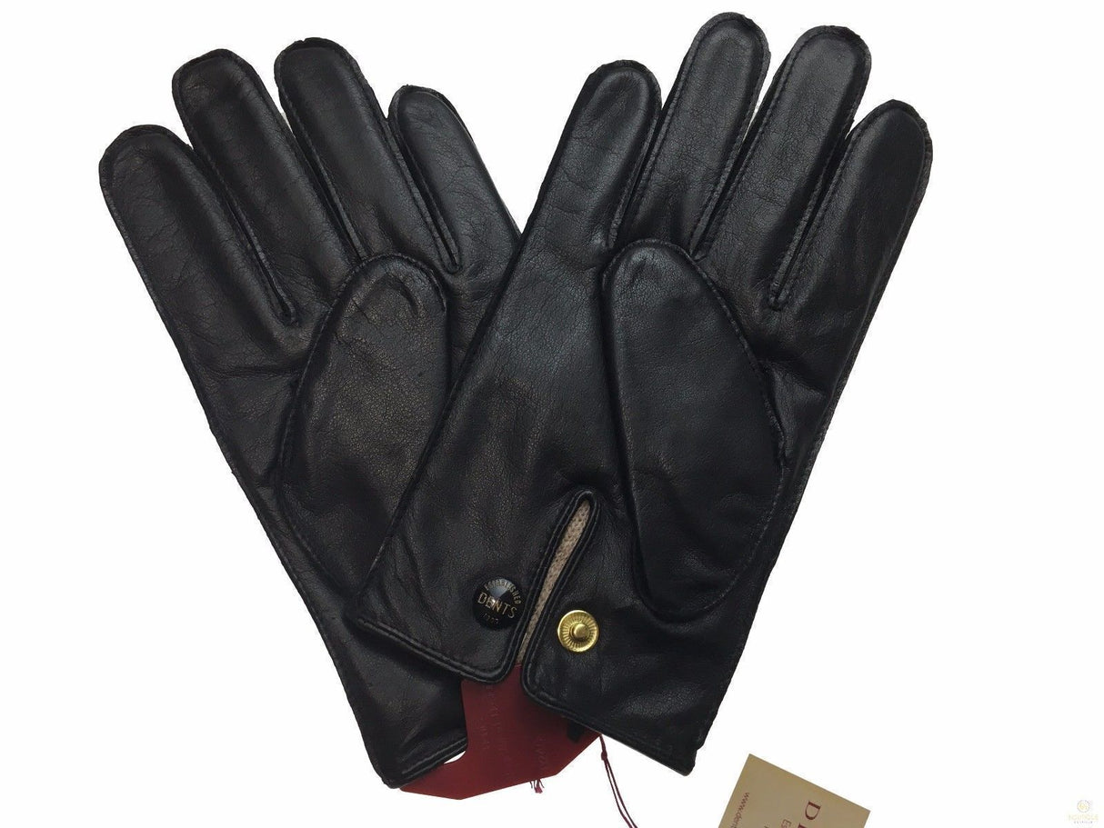 DENTS Mens Premium Kangaroo Leather Gloves Wool Lined Winter Gift - Black