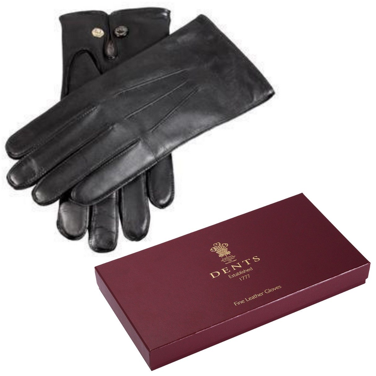 DENTS Mens Premium Kangaroo Leather Gloves Wool Lined Winter Gift - Black