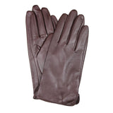 Dents Womens Classic Leather Gloves Winter Warm Soft Smooth Grain - Chocolate