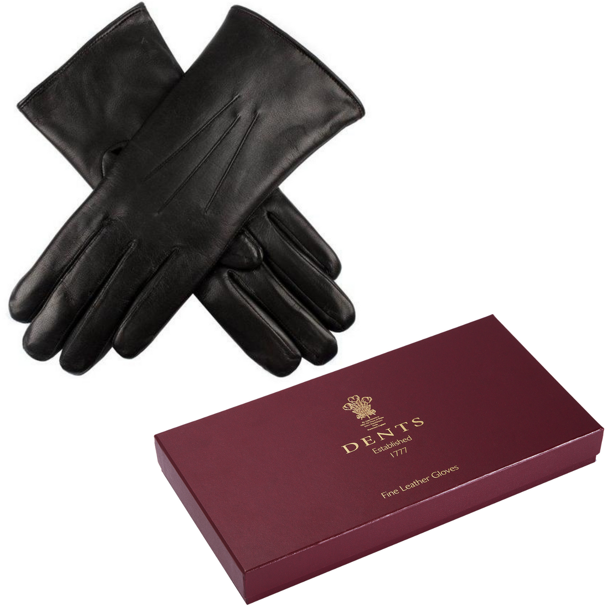 DENTS Ladies Premium Kangaroo Leather Cashmere Lined Gloves Winter Women's - Black