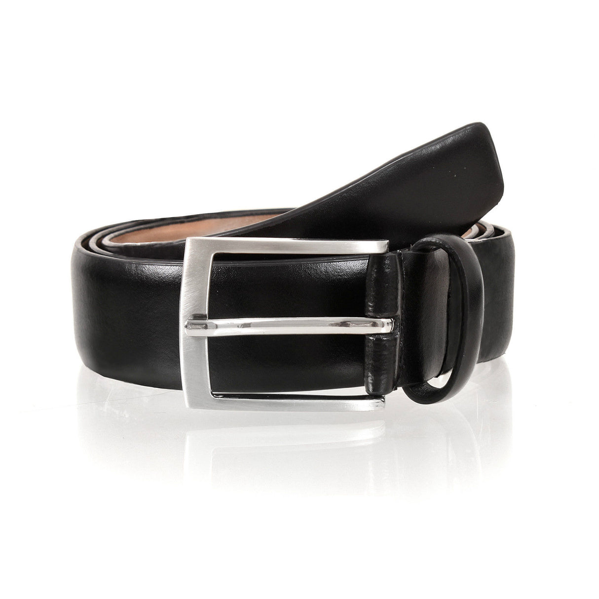 Dents Premium Quality Plain Leather Belt Full Grain Classic Genuine - Black