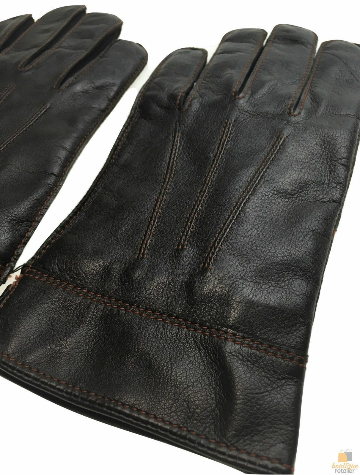 DENTS Sheepskin Leather Gloves with Detail Mens Warm Winter ML8043