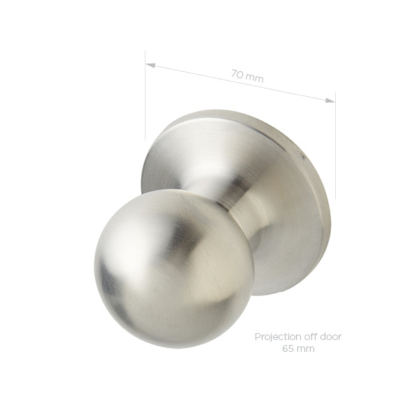 Delf Valencia Dummy Knob Door Handle On Round Rosette Stainless Steel