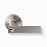 Delf Porto Entrance Round Lever Lock Set in Satin Chrome