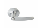 Delf Terifa Privacy Lever Door Handle Set On Round Rosette Satin Chrome