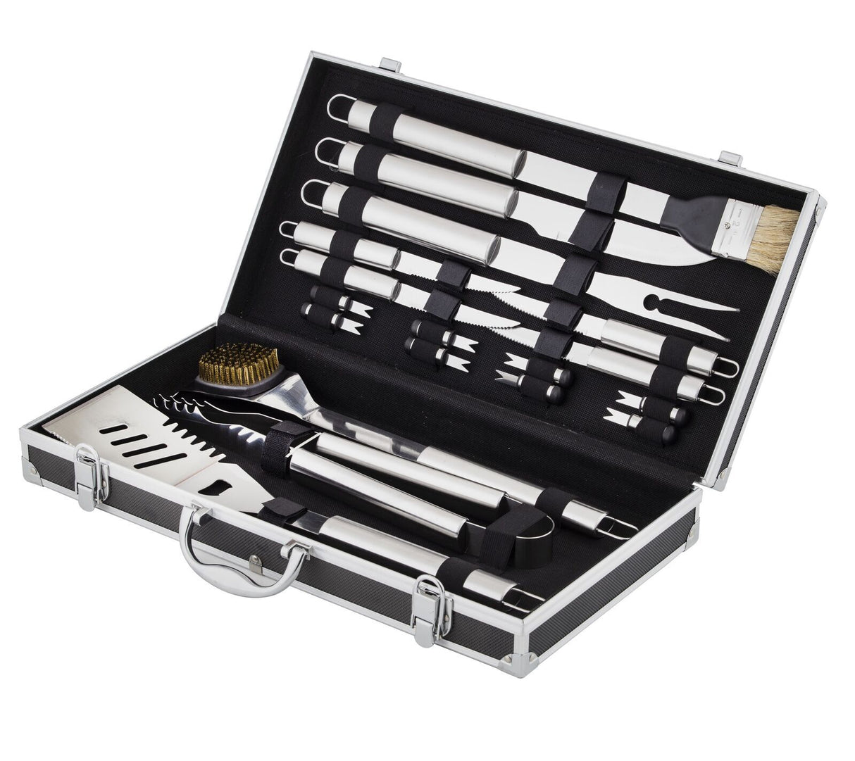 18 Piece Davis & Waddell Stainless Steel BBQ Tool Set With Aluminium Case