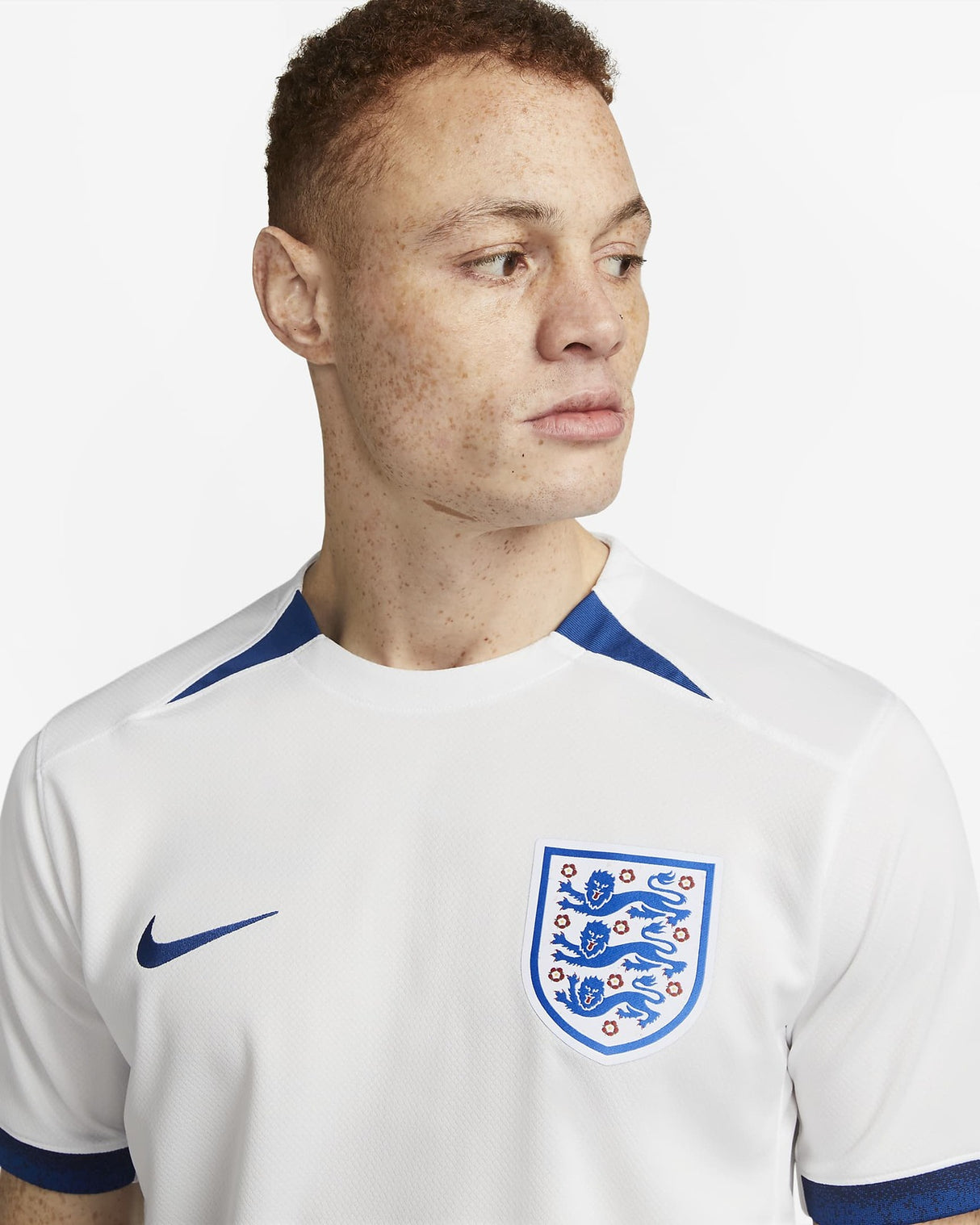 Nike Mens England National 2023 Stadium Home Dri-FIT Soccer Football Jersey Top