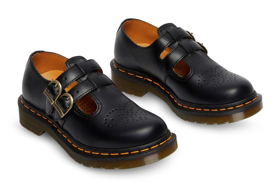 Dr. Martens 8065 Double Strap Mary Jane Shoes Flats Leather School Style Sandals