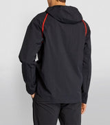 District Mens Max Mountain Shell Hooded Jacket All-Weather - Black/Red