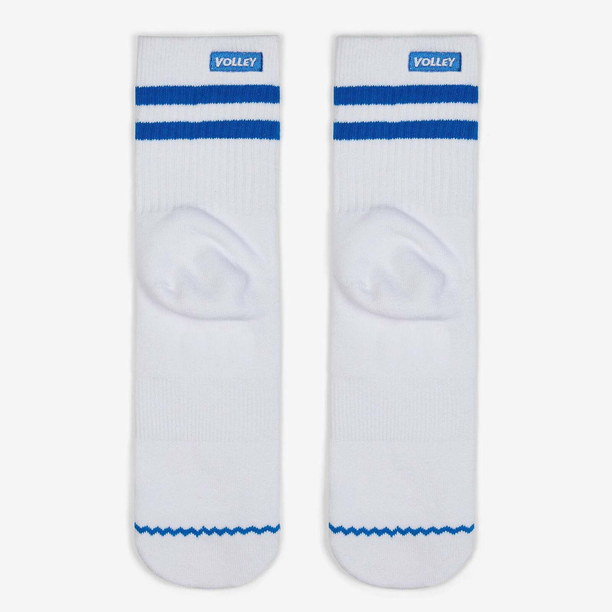 Volley Unisex Mid Socks Casual Tennis Combed Cotton in White/Blue