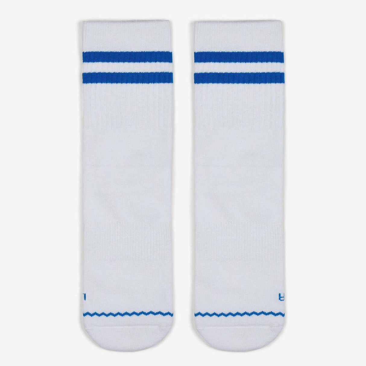 Volley Unisex Mid Socks Casual Tennis Combed Cotton in White/Blue