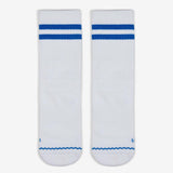 Volley Unisex Mid Socks Casual Tennis Combed Cotton in White/Blue