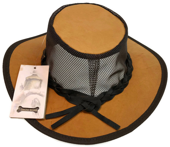 DRIZABONE Leather Cooler Jackaroo Hat Vent Squashy Travel Outback Wide Brim