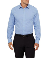 Van Heusen Euro Tailored Fit Shirt Mens Long Sleeve - Blue Check