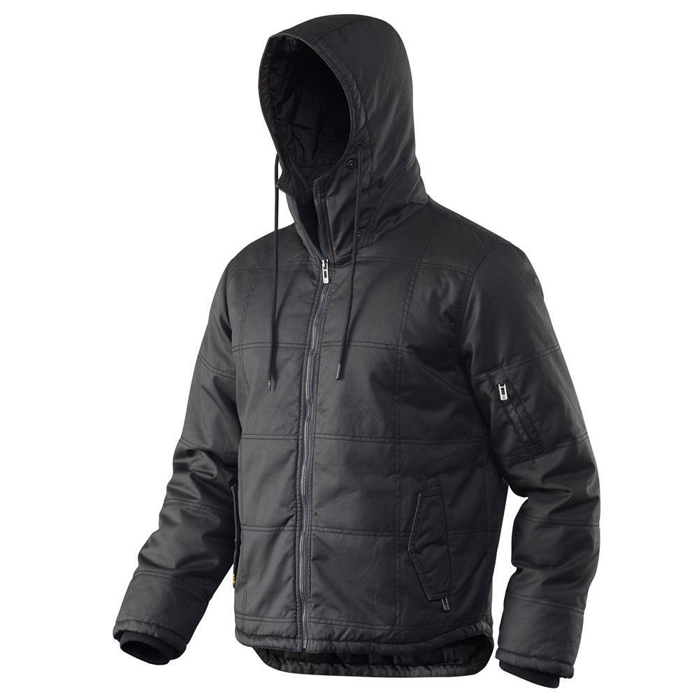 ELEVEN Mens Stormbreaker Quilted Twill Jacket w/ Hood - Black/Charcoal