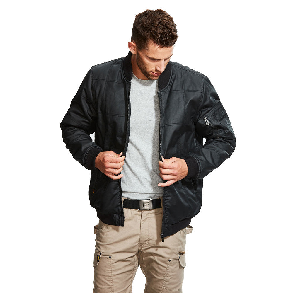 ELEVEN Workwear Stormbreaker Bomber Jacket Cotton Canvas - Black/Charcoal