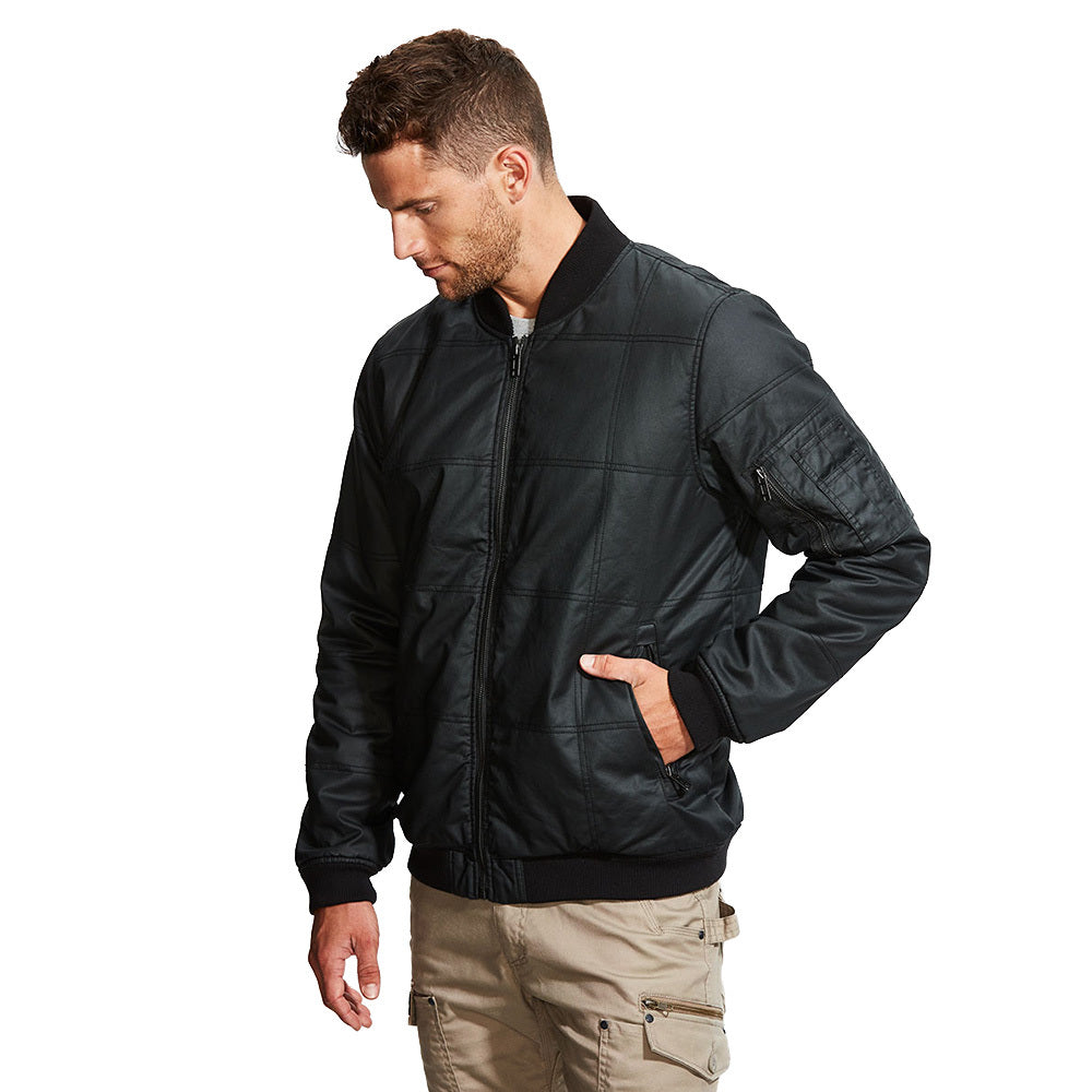 ELEVEN Workwear Stormbreaker Bomber Jacket Cotton Canvas - Black/Charcoal