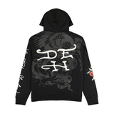 Ed Hardy Mens Tiger Dragon Hoodie Jumper Dagger Pullover in Black