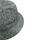 Harris Tweed Failsworth Elgin Made in Britain Trilby Hat Herringbone in Grey