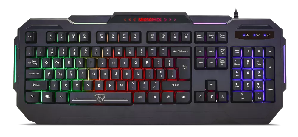 Wired Rainbow Backlit Gaming Keyboard with Splash Proof Design