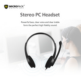 Stereo Sound Headset Wired Headphones in Black