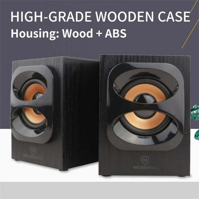 Rich Sound Wooden AC Portable Speakers Stereo Surround Sound Compact