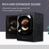 Rich Sound Wooden AC Portable Speakers Stereo Surround Sound Compact