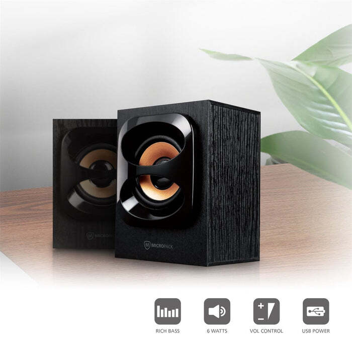 Rich Sound Wooden AC Portable Speakers Stereo Surround Sound Compact