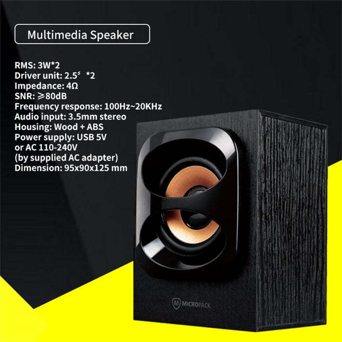 Rich Sound Wooden AC Portable Speakers Stereo Surround Sound Compact