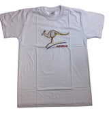 Adult Australian Kangaroo T Shirt Australia Day 100% Cotton Souvenir Tee Top - White