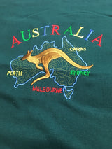 Adult Australia Kangaroo T Shirt Tee 100% Cotton Top Aussie Day - Bottle Green