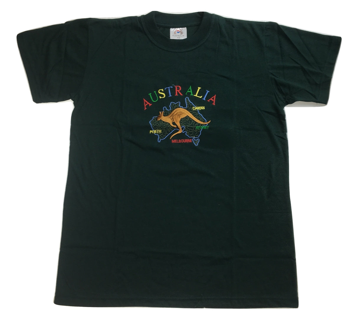 Adult Australia Kangaroo T Shirt Tee 100% Cotton Top Aussie Day - Bottle Green