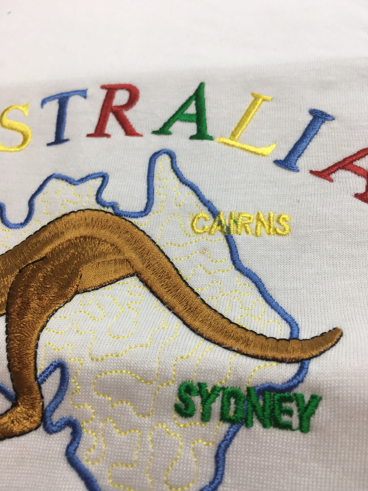 Adult Australia Kangaroo T Shirt Tee 100% Cotton Top Aussie Day - White