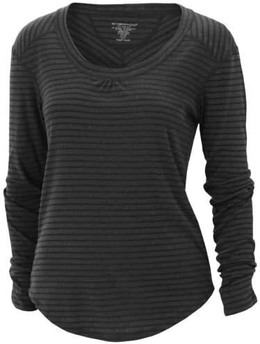 ExOfficio Dri Pointelle Scoop Top T-Shirt Raglan Long Sleeve 2011-0876 Quick Dry - Black