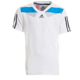 Adidas Kids BARR Tee Tennis Top White Climacool T-Shirt Training Sports Athletic