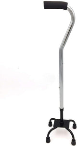 Adjustable Height Quad Cane Walking Stick Cane Folding Handle Metal - 4 Way