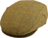 FAILSWORTH Waterproof Flat Cap Wool Flat Driving Warm MADE IN UK - Green/Red